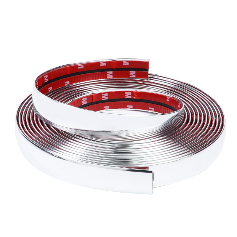 SBWLKJ 3/4"(20mm) Automotive Chrome Side Moldings 25FT Universal Car Side Moldings(Self-Adhesive) UV-Protected Scratch-Proof for All Vehicles Body Door Window Bumper - Image 4